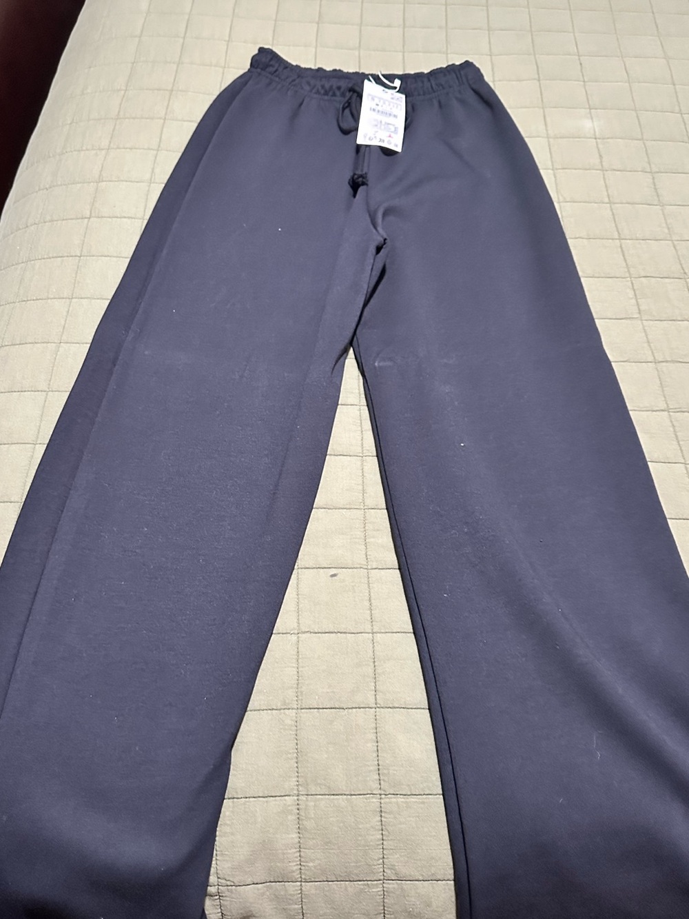 Zara Navy Wide-Leg Sweatpants